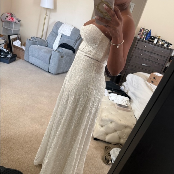 Lulu's White Strapless Gown - Picture 8 of 9